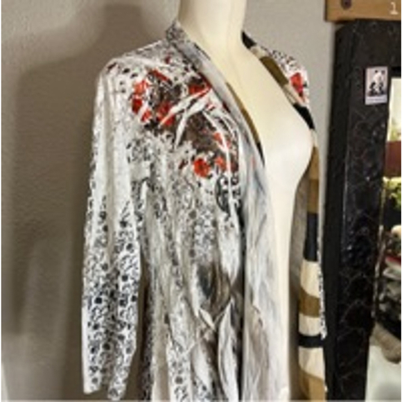 Women’s cardigan blouse lace velvet - Picture 2 of 12